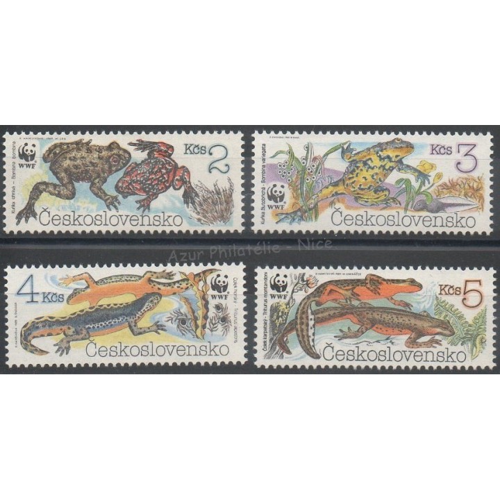 Timbres - Thème animaux divers - Tchécoslovaquie - 1989 - No 2808/2811