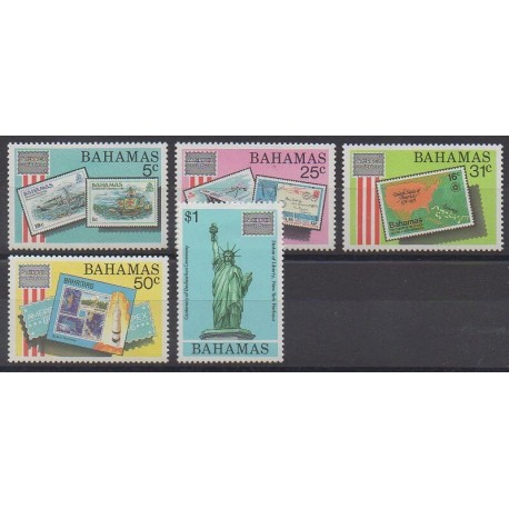 Bahamas - 1986 - Nb 595/599 - Stamps on stamps