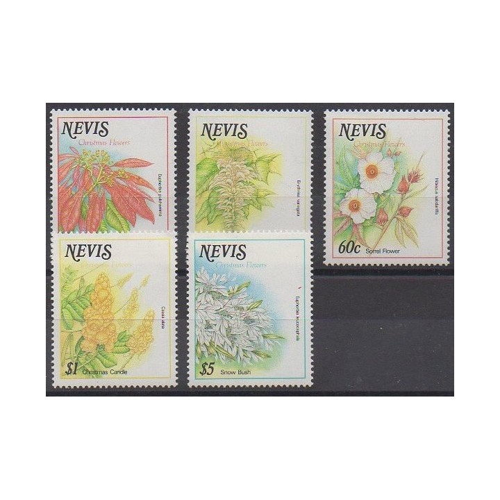 Nevis - 1988 - Nb 500/504 - Flowers