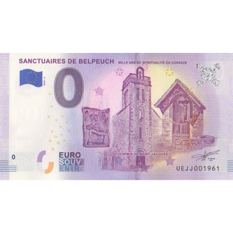 Euro banknote memory - 19 - Sanctuaires de Belpeuch - 2018-4 - Nb 1961
