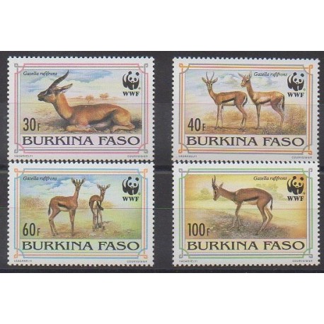 Burkina Faso - 1993 - No 882/885 - Mammifères - Espèces menacées - WWF