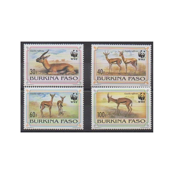 Burkina Faso - 1993 - No 882/885 - Mammifères - Espèces menacées - WWF