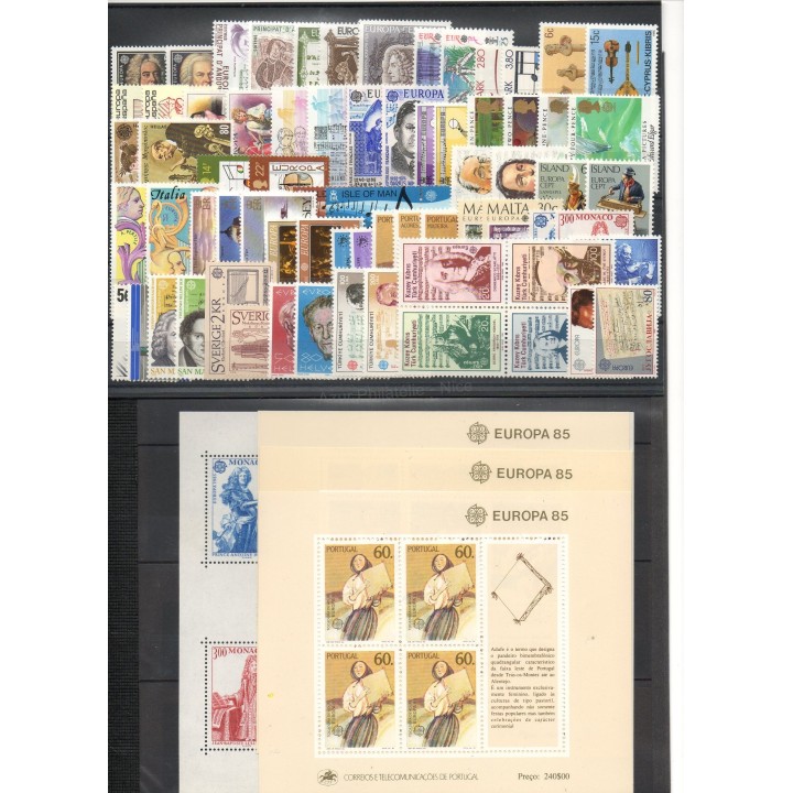 Timbres - Thème musique - Europa - 1985 - 74 valeurs - 4 BF - 35 pays