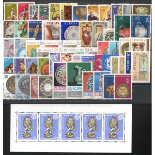 Timbres - Thème art divers - Europa - 1976 - 58 valeurs - 1 BF - 27 pays