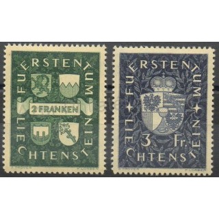Timbres - Thème armoiries - Liechtenstein - 1939- No 159/160