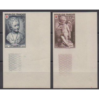 France - Poste - 1950 - Nb 876/877ND - Coins de feuilles - Health