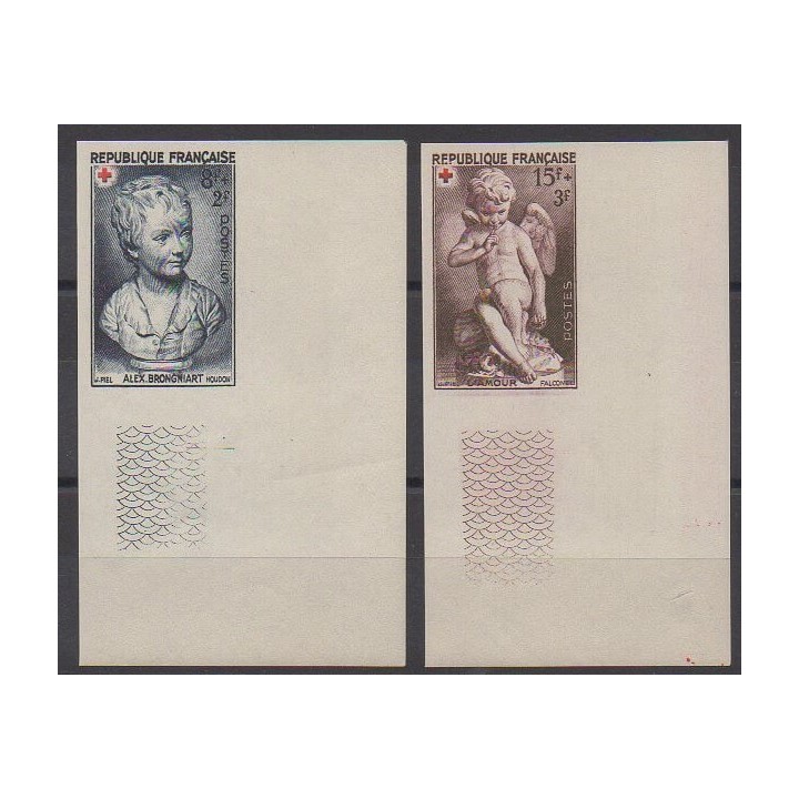 France - Poste - 1950 - Nb 876/877ND - Coins de feuilles - Health