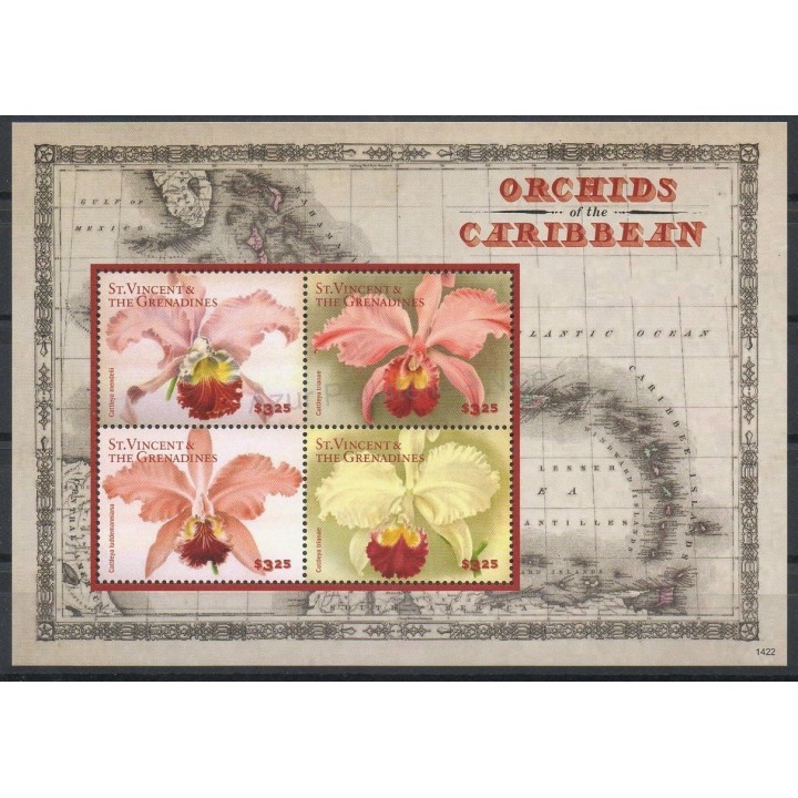 Timbres - Thème orchidées - Saint-Vincent - 2015 - No 5862/5865