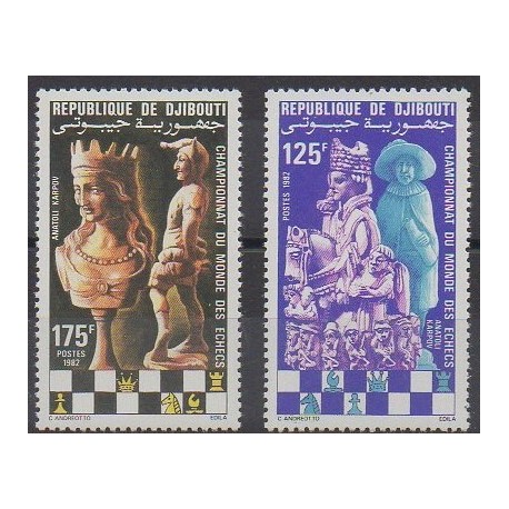 Djibouti - 1982 - No 551/552 - Échecs