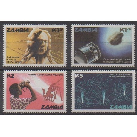 Zambie - 1986 - No 349/352 - Astronomie