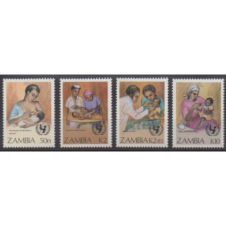 Zambie - 1988 - No 437/440 - Santé ou Croix-Rouge