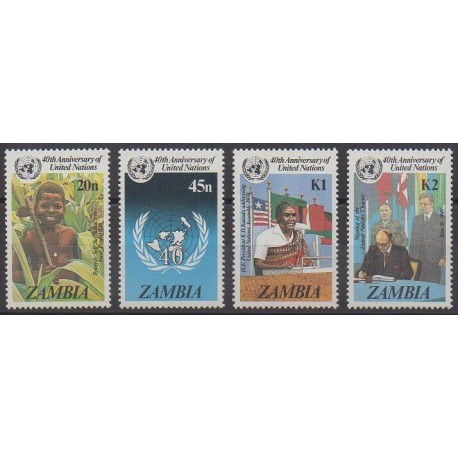Zambie - 1985 - No 336/339 - Nations unies