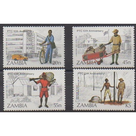 Zambie - 1985 - No 332/335 - Service postal