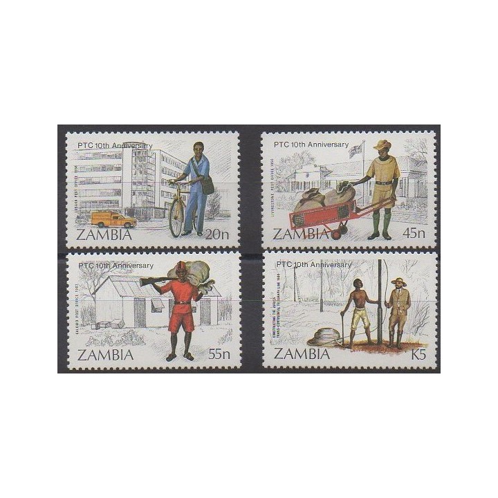 Zambie - 1985 - No 332/335 - Service postal