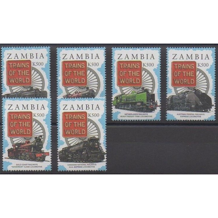 Zambie - 1997 - No 643/648 - Chemins de fer