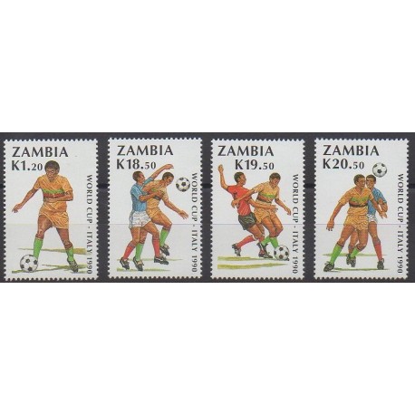 Zambia - 1990 - Nb 502/505 - Soccer World Cup