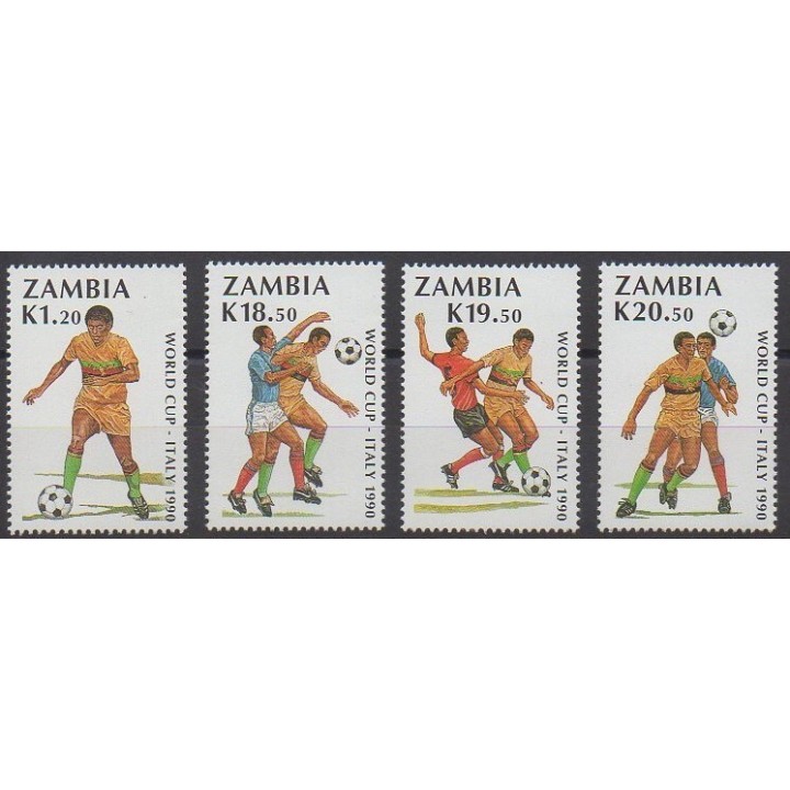 Zambie - 1990 - No 502/505 - Coupe du monde de football