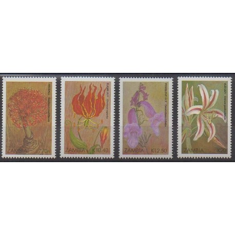 Zambie - 1989 - No 477/480 - Fleurs
