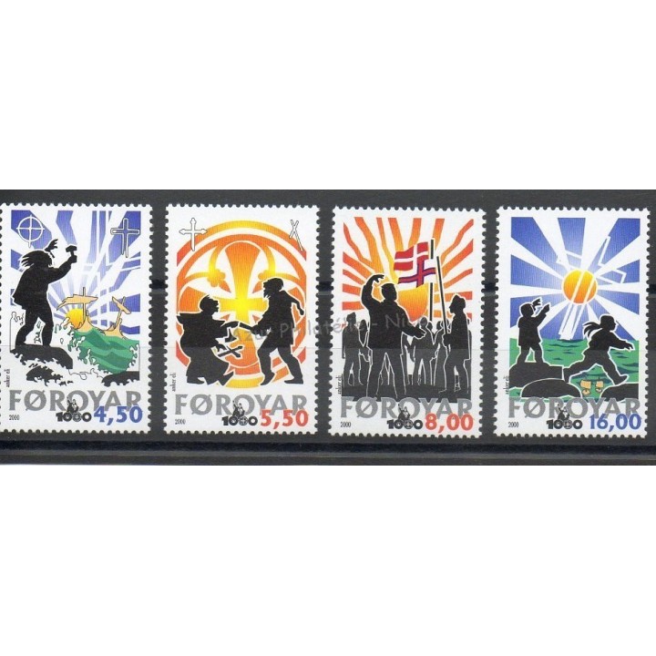 Timbres - Thème religions divers - Féroé (Iles) - 2000- No 371/374