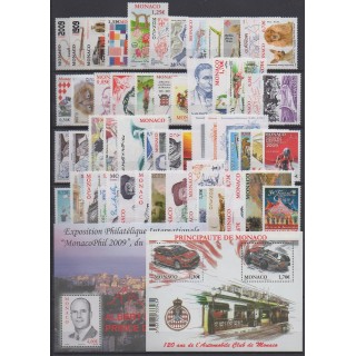 Timbres  - Monaco - Année complète - 2009 - No 2658/2718 et BF94/BF95