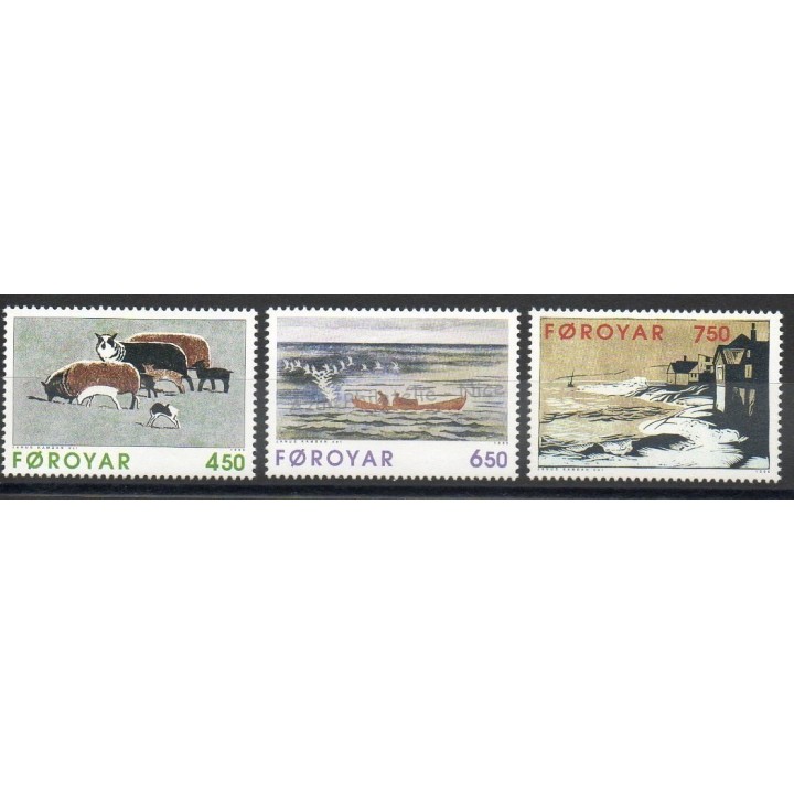 Timbres - Thème sites  - Féroé (Iles) - 1996- No 301/303