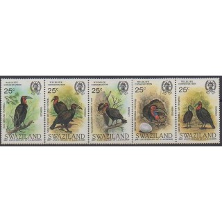 Swaziland - 1985 - No 477/481 - Oiseaux - Espèces menacées - WWF