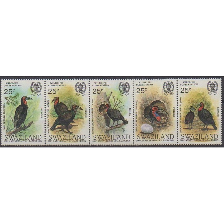 Swaziland - 1985 - No 477/481 - Oiseaux - Espèces menacées - WWF