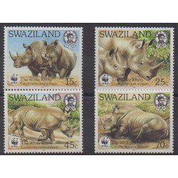 Swaziland - 1987 - Nb 525/528 - Mamals - Endangered species - WWF