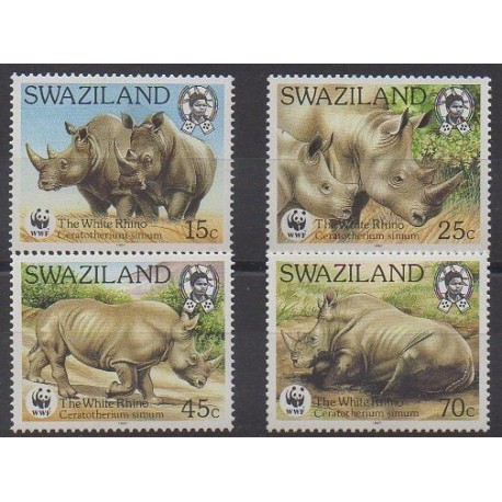 Swaziland - 1987 - No 525/528 - Mammifères - Espèces menacées - WWF