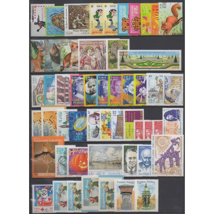 France - Complete years since 2000 - 2001 - Nb 3367/3442 - BF33/BF42