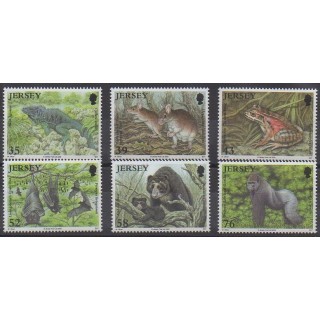 Jersey - 2009 - No 1468/1473 - Espèces menacées - WWF - Animaux