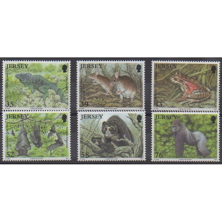 Jersey - 2009 - No 1468/1473 - Espèces menacées - WWF - Animaux