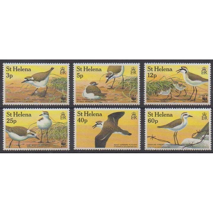 Sainte-Hélène - 1993 - No 586/591 - Oiseaux - Espèces menacées - WWF