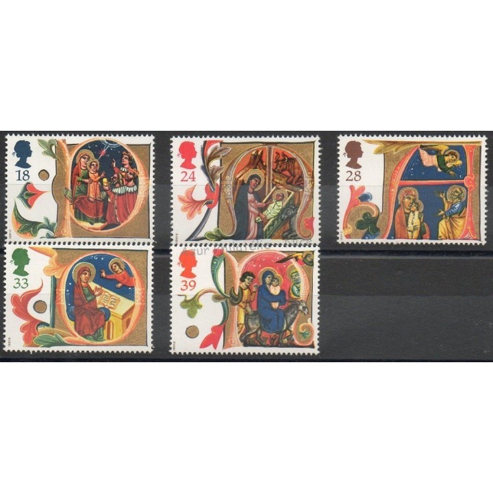 Timbres - Thème Noël - Grande-Bretagne - 1991- No 1574/1578