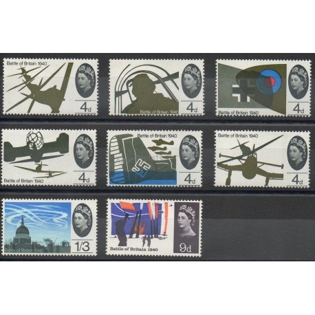 Grande-Bretagne - 1965- No 407/414 - Seconde Guerre mondiale