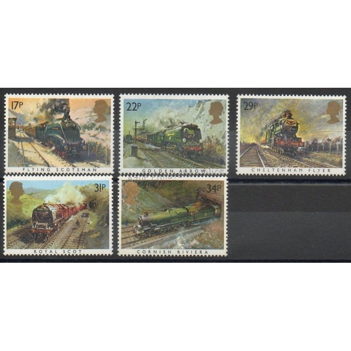 Timbres - Thème trains - Grande-Bretagne - 1985- No 1168/1172