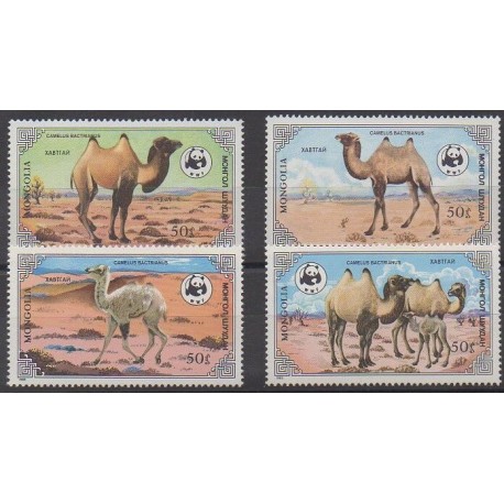 Mongolie - 1985 - No 1361/1364 - Mammifères - Espèces menacées - WWF