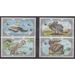 Mongolie - 1986 - No 1481/1484 - Oiseaux - Espèces menacées - WWF