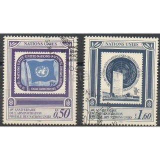 Timbres - Thème timbres sur timbres - Nations Unies (ONU - Genève) - 1991- No 214/215