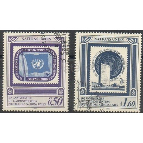 Nations Unies (ONU - Genève) - 1991- No 214/215 - Timbres sur timbres - Oblitéré