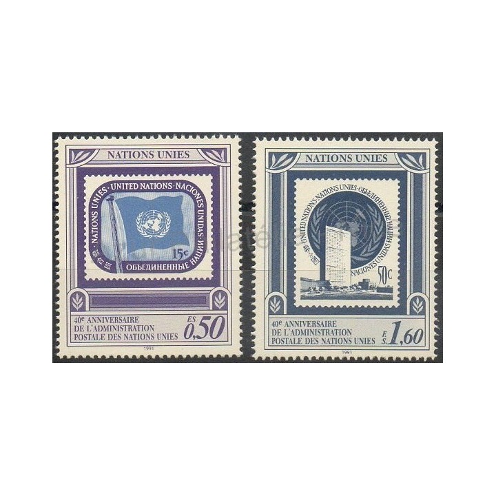 Stamps - Theme stamps on stamps - United Nations (UN - Geneva) - 1991- Nb 214/215