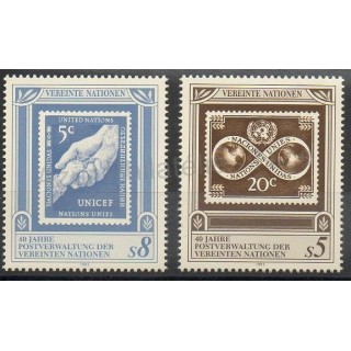 Timbres - Thème timbres sur timbres - Nations Unies (ONU - Vienne) - 1991- No 129/130
