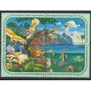 Timbres - Thème environnement - Nations Unies (ONU - Vienne) - 1991- No 118/121