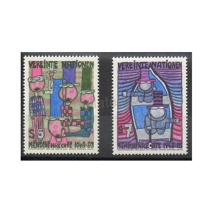Timbres - Thème peinture - Nations Unies (ONU - Vienne) - 1983- No 36/37