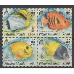 Pitcairn - 2010 - No 735/738 - Animaux marins - Espèces menacées - WWF