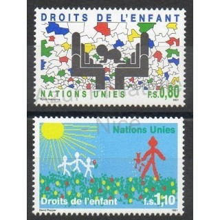 Timbres - Thème enfance - Nations Unies (ONU - Genève) - 1991- No 210/211