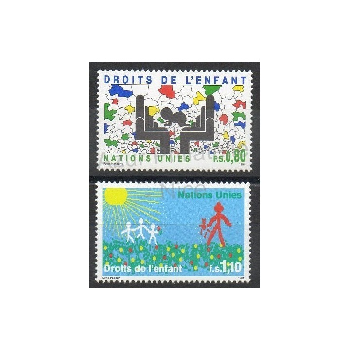 Timbres - Thème enfance - Nations Unies (ONU - Genève) - 1991- No 210/211