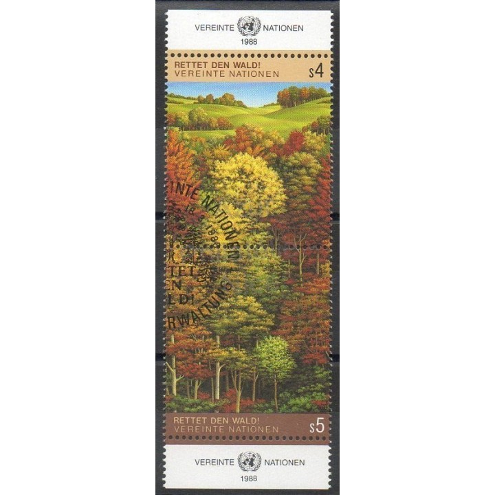Timbres - Thème arbres - Nations Unies (ONU - Vienne) - 1988- No 81/82