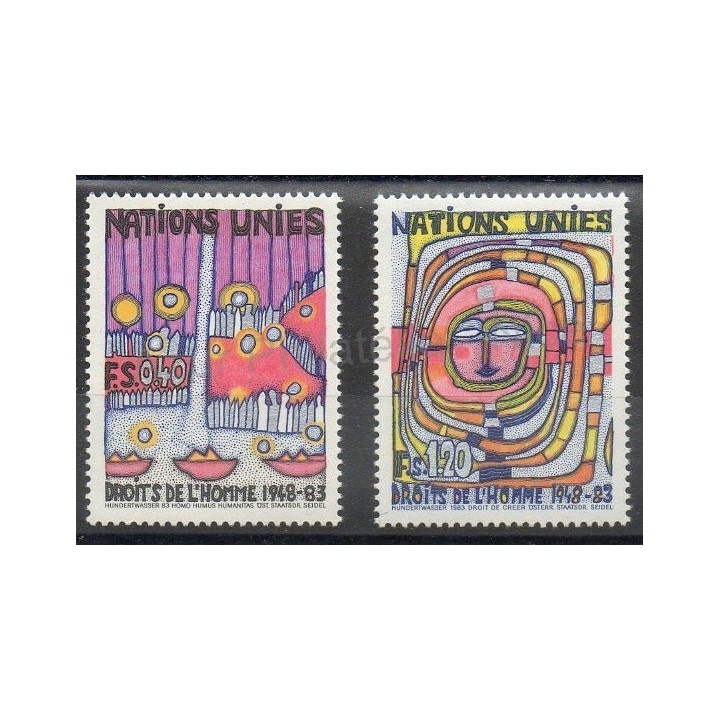 Timbres - Thème peinture - Nations Unies (ONU - Genève) - 1983- No 117/118