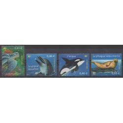 France - Poste - 2002 - No 3485/3488 - Animaux marins - Reptiles